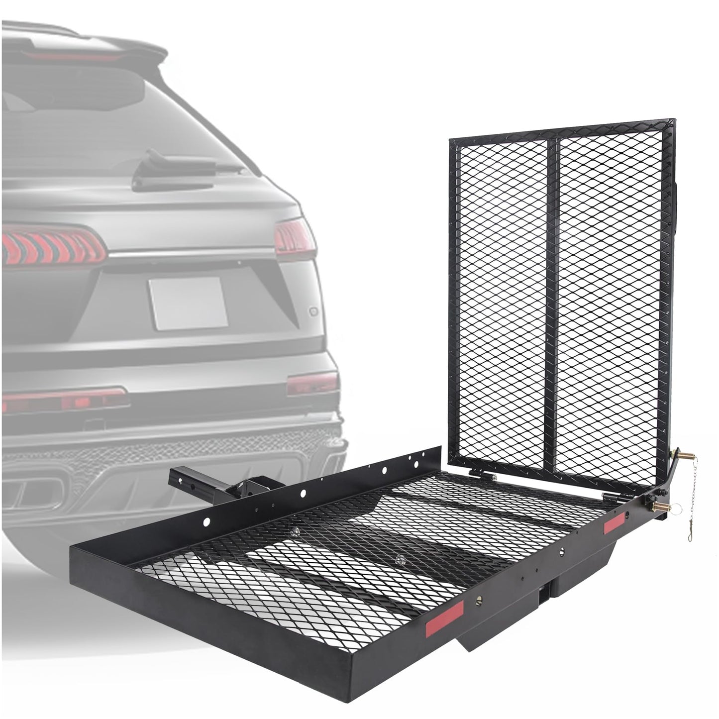 HECASA Hitch Mount Cargo Scooter Carrier Rack w/Foldable Ramp 3" Rail Hitch
