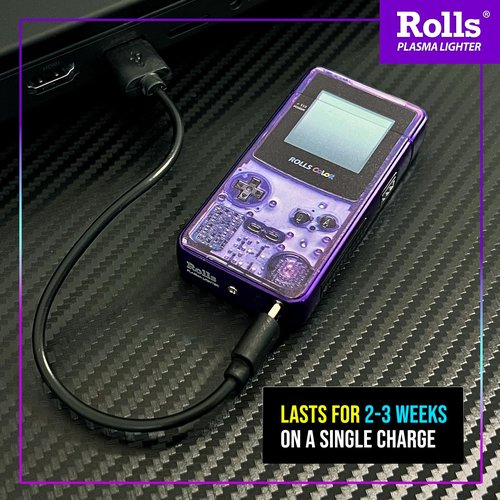 Rolls Electric Lighter - Stocking Stuffers - Gifts for Men - Cool Lighters - Electric Lighters Rechargeable - Mens Gifts - Retro Gamer - Birthday Gifts for Men - (Atomic Purple)