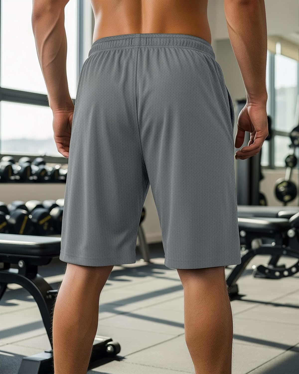 NY Threads Men's Athletic Shorts - Quick Dry Lightweight Running & Workout Shorts with Pockets | 2 Pack