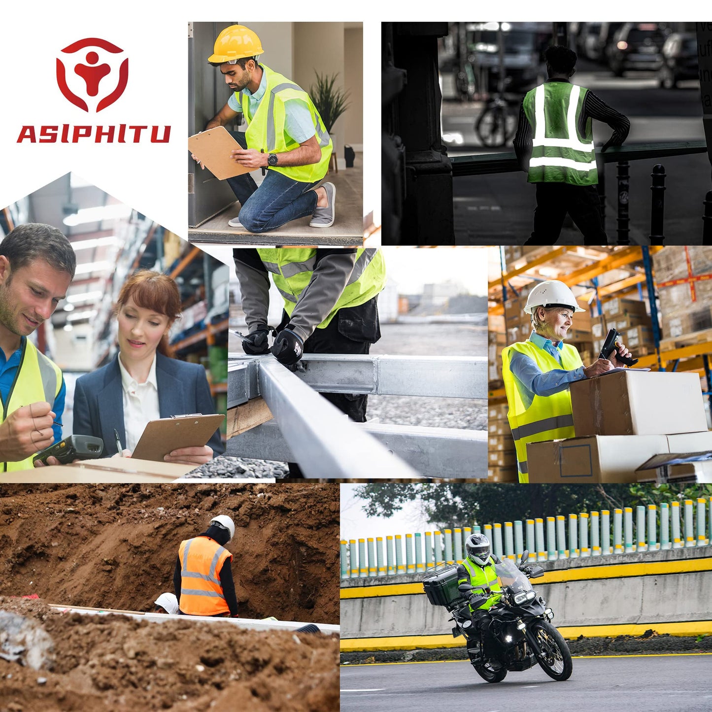 ASIPHITU Reflective Safety Vest for Men Women High Visibility Construction Work Vest with Pockets and zipper front Hi Vis Security Vest with Reflective Strips Meets ANSI/ISEA Standard (AP1-Pink-S)