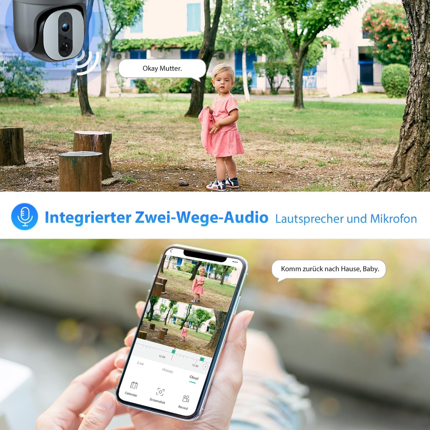 Xega 4G LTE Security Camera【Dual Lens】 No Wi-Fi Solar Cellular Security Camera Wireless Outdoor Built-in SIM Card 1080P 360° View PIR Detection Color Night Vision Two-Way Audio IP66 Waterproof