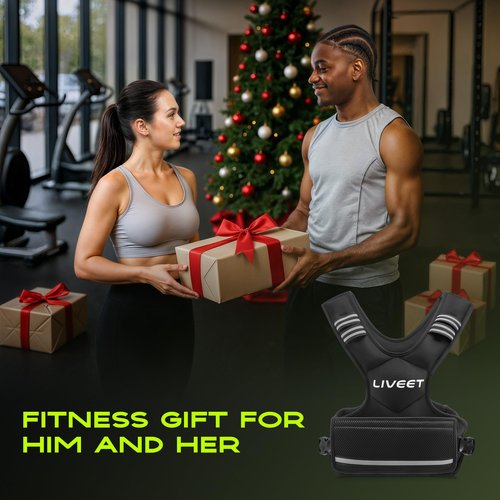 Liveet Adjustable Weighted Vest for Women Men, 4-10lb Weight Vest with 6 Ironsand Bags, Running Vest with Reflective Strips Adjustable Buckle Straps for Walking Strength Training