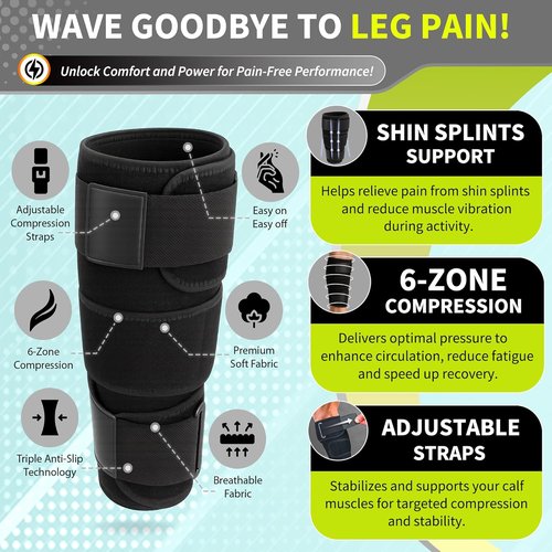 BLITZU Calf Brace - Adjustable Neoprene Compression Sleeve for Muscle Support | S-M Size