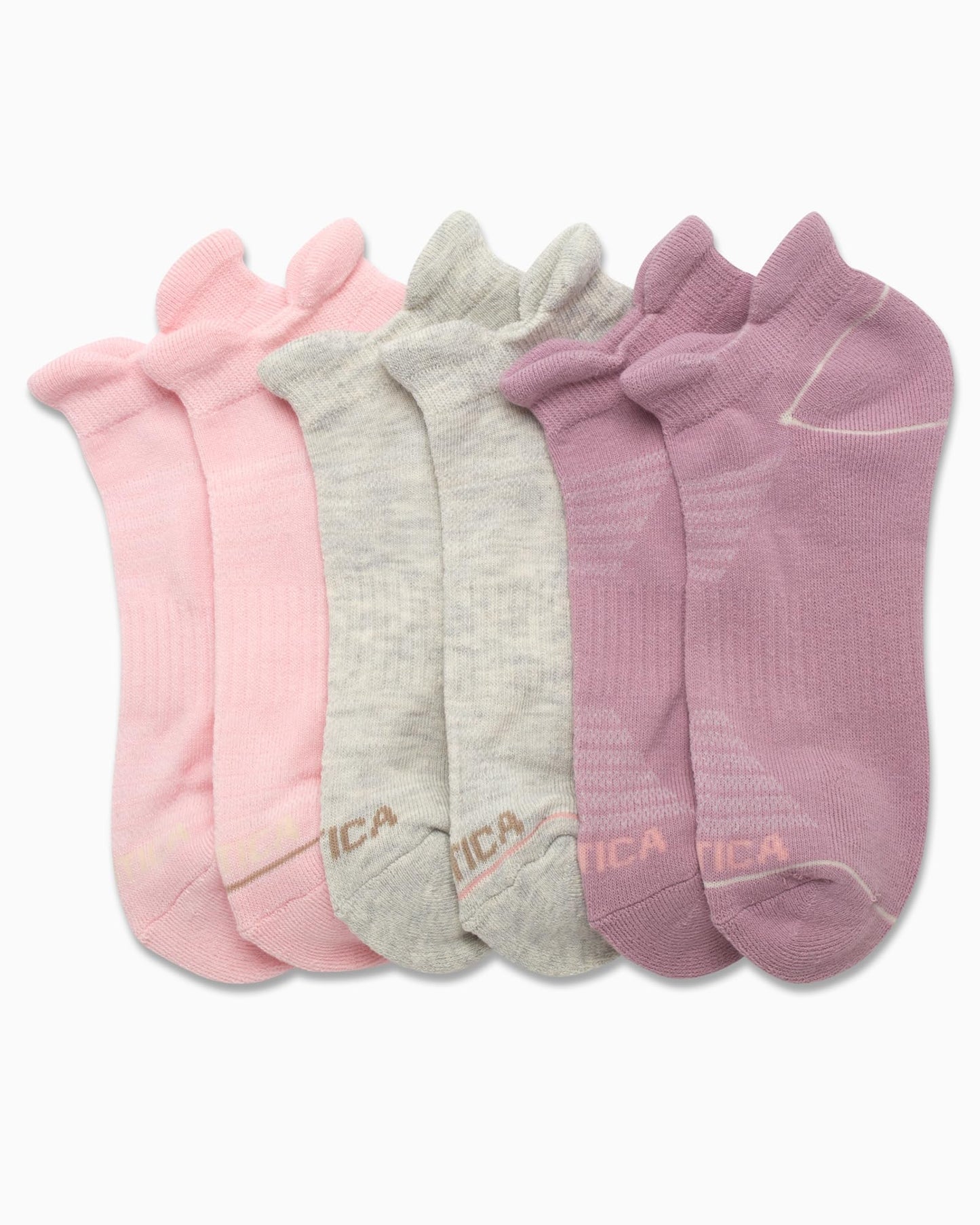 Nautica Womens Low Cut Socks - 6 Pack Soft Stretch Breathable Mesh Cushioned Athletic Performance No Show Socks for Women, Size 4-10, Mauve Tab
