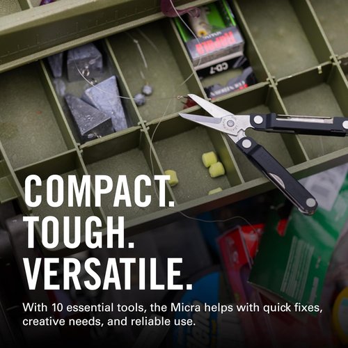 LEATHERMAN Micra Keychain Multi-Tool - Compact Grooming Tools & Mini Pocketknife in Jet Black