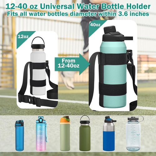 HEYSKAY Water Bottle Holder - Adjustable Sling for Owala FreeSip, Hydro Flask & Universal Bottles | Ideal for Hiking & Walking