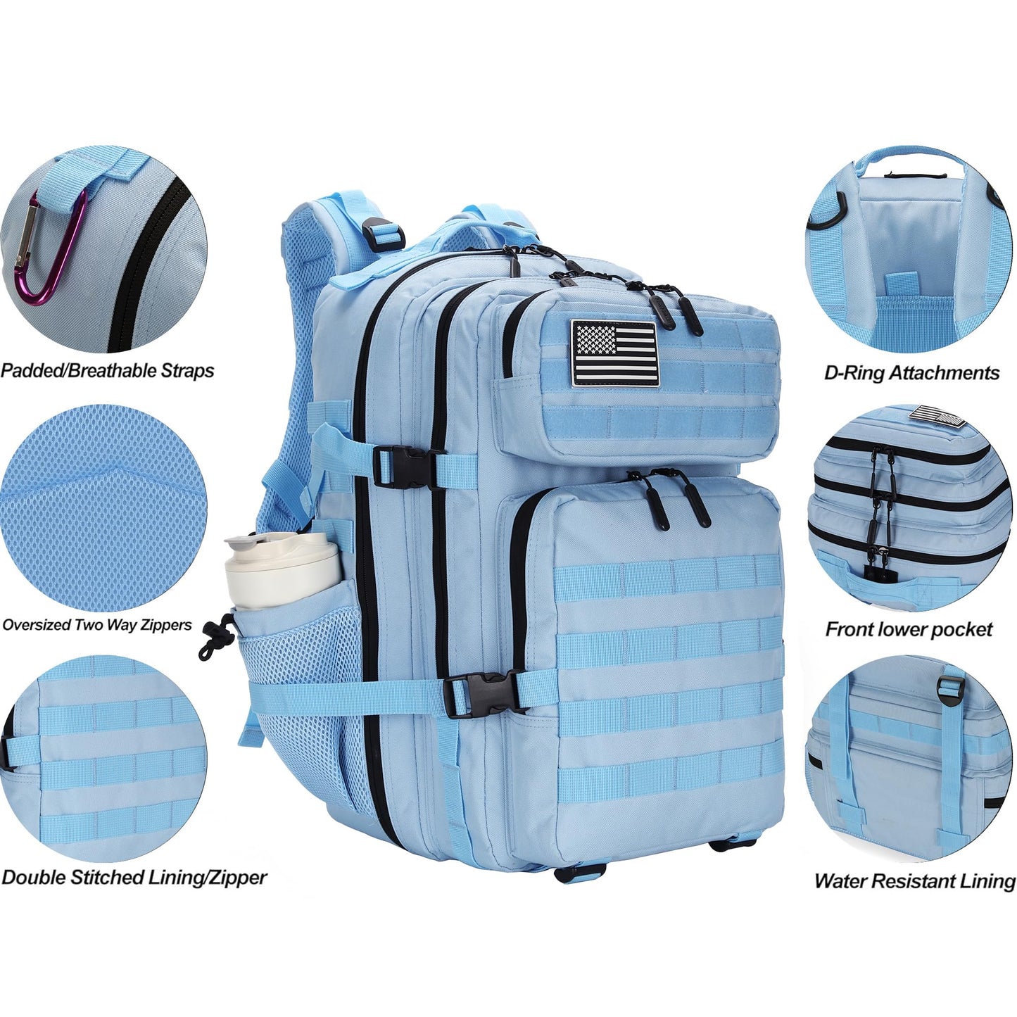 KXBUNQD Military 45L Tactical Assault Backpack 3 day assault pack with Molle Waterproof backpack Rucksack for Tactical Backpacks