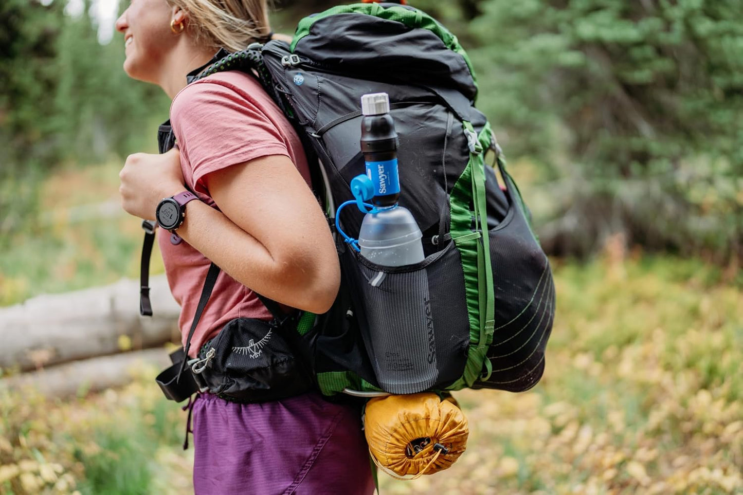 Sawyer Products Squeeze Water Filtration System - Cnoc Premium 1L Bottle for Clean Drinking Water