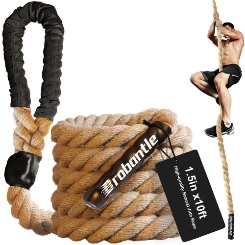Brobantle Workout Fitness Climbing Rope 10ft, 1.5" Diameter Gym Climbing Rope for Strength Training,Exercise Climbing Rope for Adults Outdoor Indoor