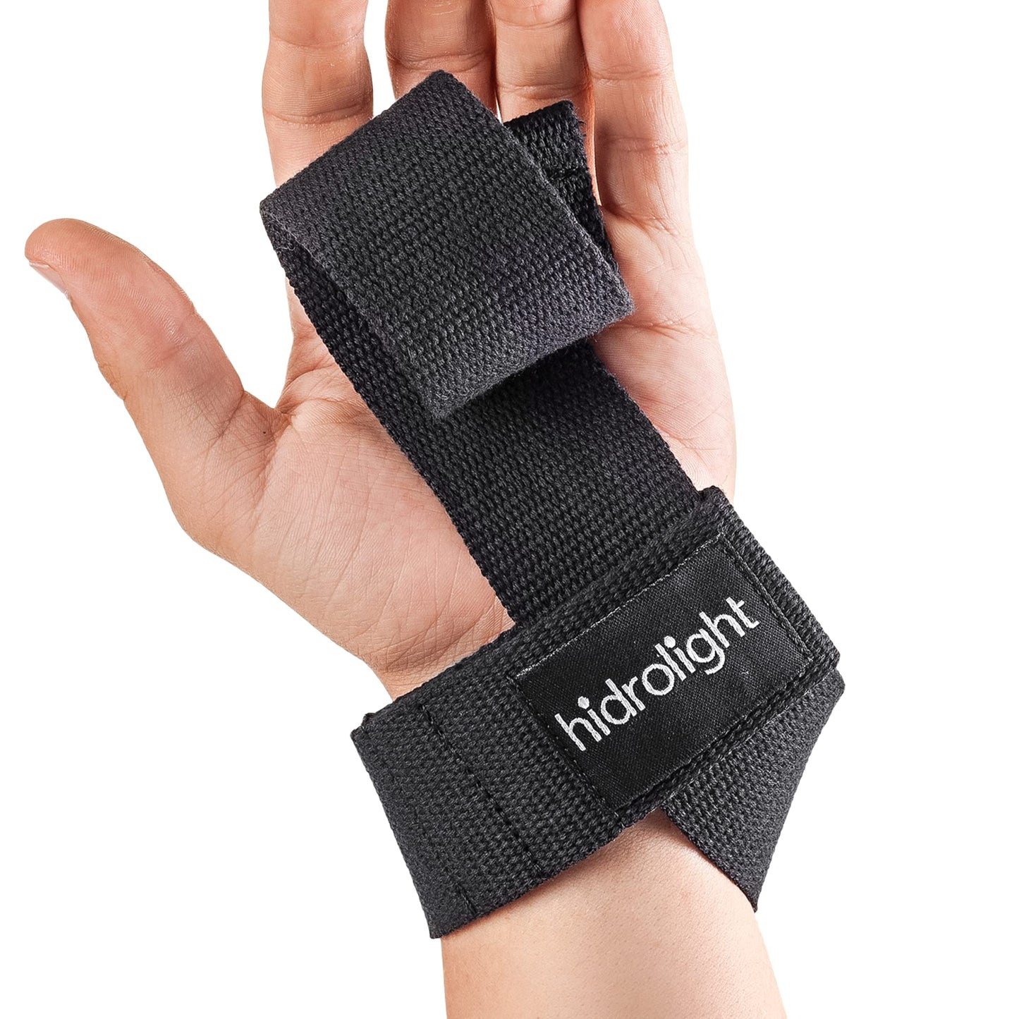 HIDROLIGHT - Basic Wrist Straps for Weightlifting - Gym Accessories, Workout Equipment, Wrist Brace, Wrist Wraps, Hand Bands for Dumbells & Bars - Adjustable Stripe, Non-Slip Grip - Black, One Size