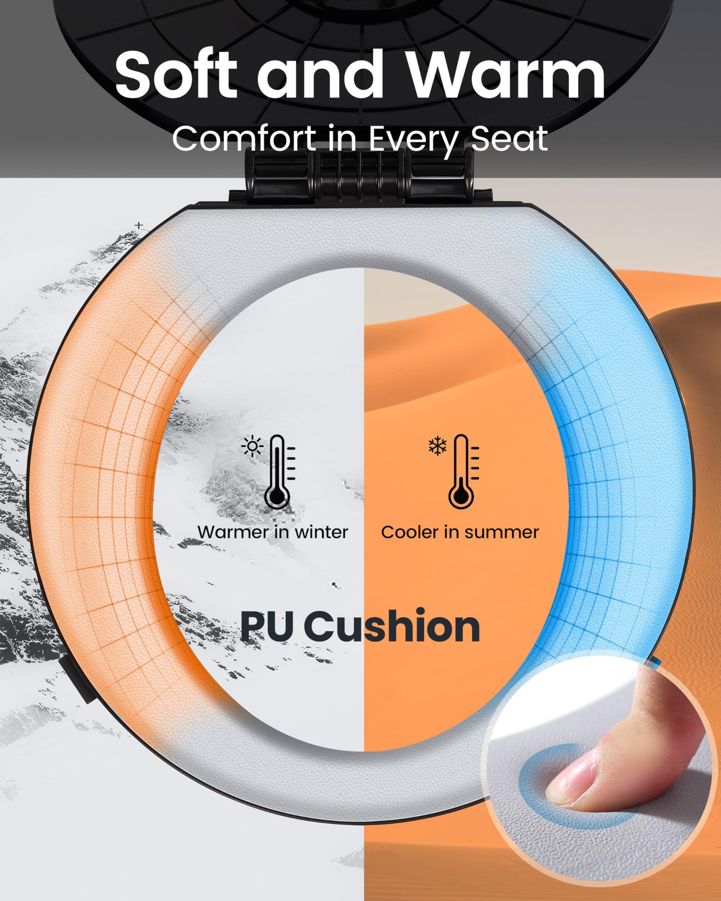 TRIPTIPS 2025 New Upgrade Retractable Portable Toilet Foldable with Soft Cushion Height Adjustable Travel Toilet for Car Camping Toilet Porta Potty for Adults and Kids, Portable Toilet for Camping