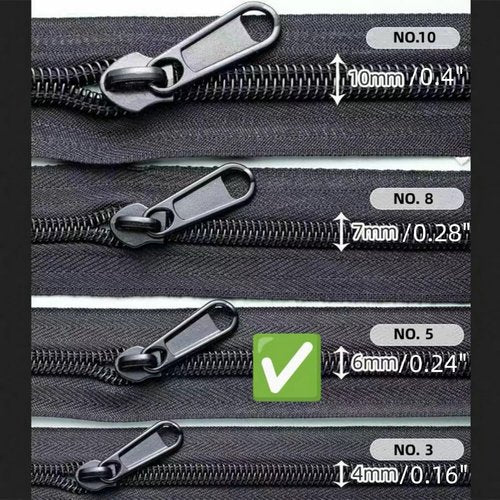 AKTIOIN Metal Zipper Repair Kit - No Sewing Required Detachable Zip Heads for Jackets, Bags & More | #5 Black