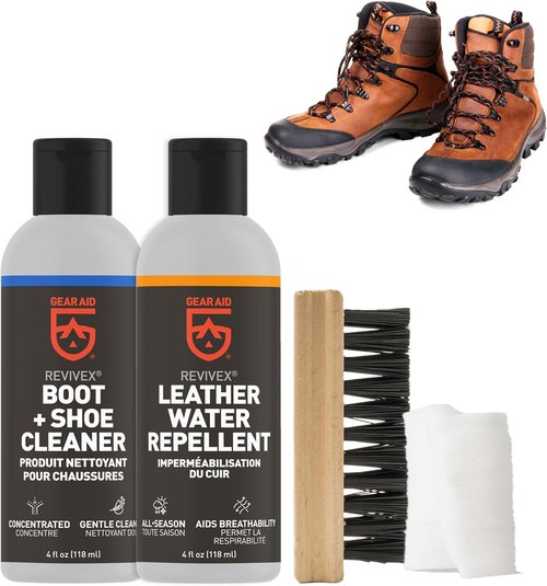 Gear AID Revivex Leather Shoe Cleaner Kit - Restore Sneakers & Boots | Includes Conditioning Soap