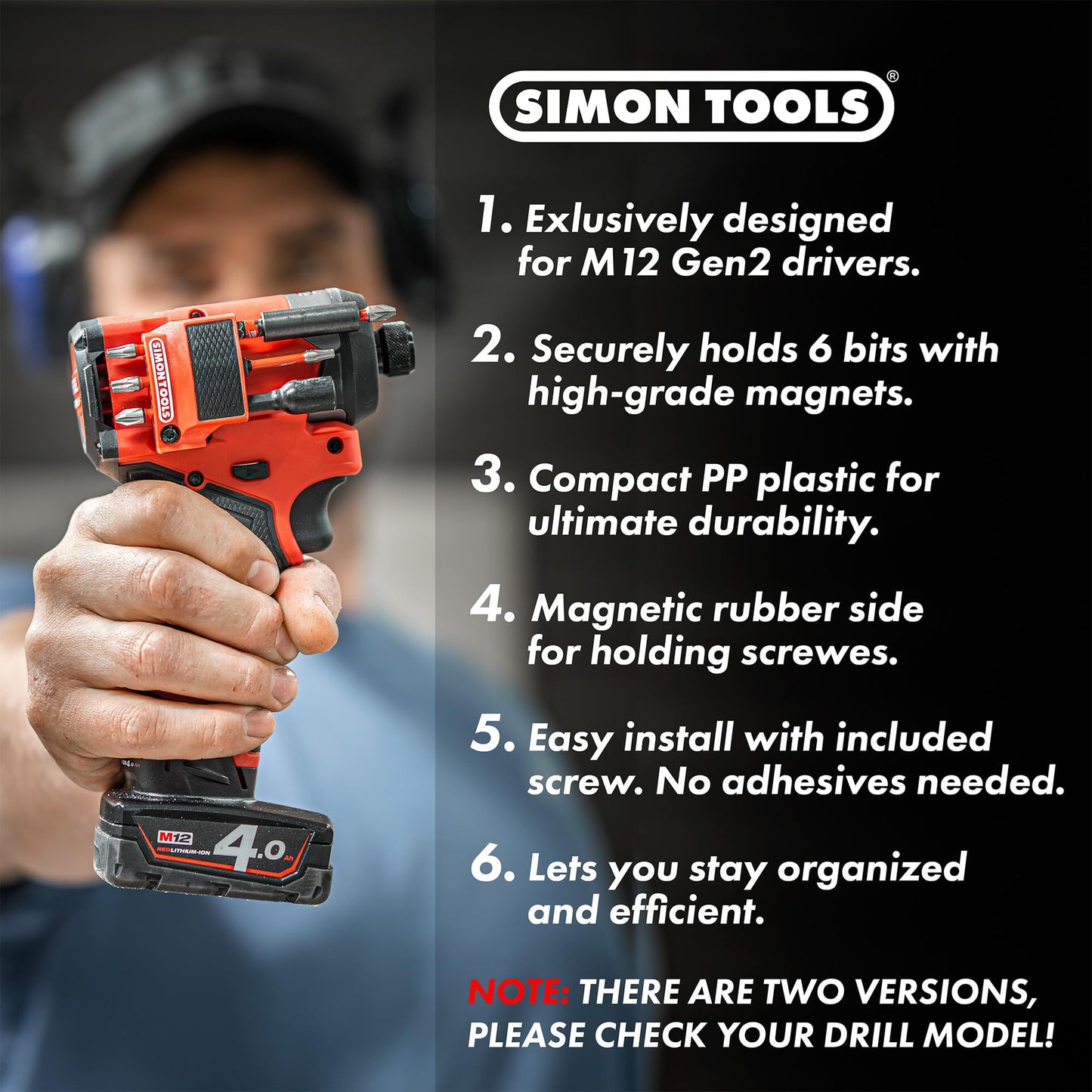 Simon tools Magnetic Bit Holder for Milwaukee M12 Impact Driver & Drill - Milwaukee Bit Holder for M12