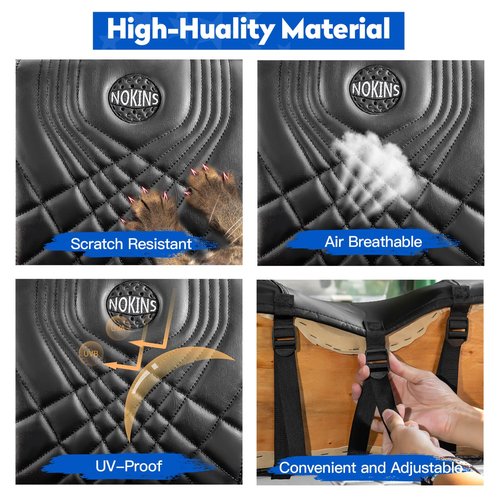NOKINS 4PCS Golf Cart Seat Covers Kit, Front and Rear Seat Covers Fits EZGO TXT 1994-2013/EZGO RXV Standard Seat Cushion, EZGO Vinyl Seat Covers Accessories (Gradient Diamond Black&Brown)