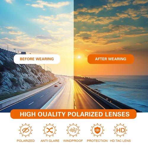 Sports Polarized Sunglasses for Men: Womens Cycling Sun Glasses UV400 Protection Goggles for Baseball Running Dark Blue