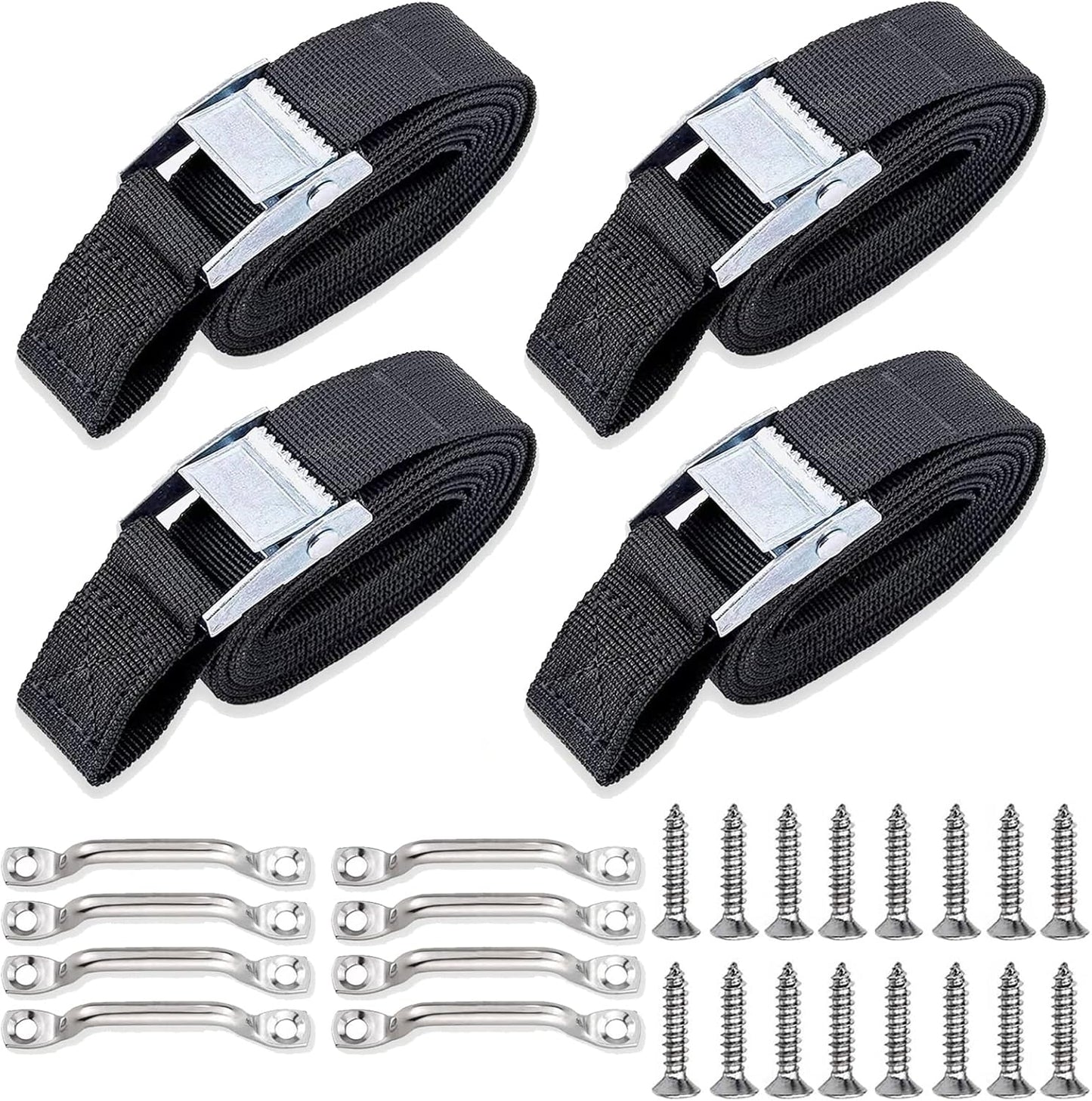 Skiennix Heavy-Duty Battery Tie Down Strap - 78'' with Stainless Steel Cam Buckle & Deck Loop Mounts