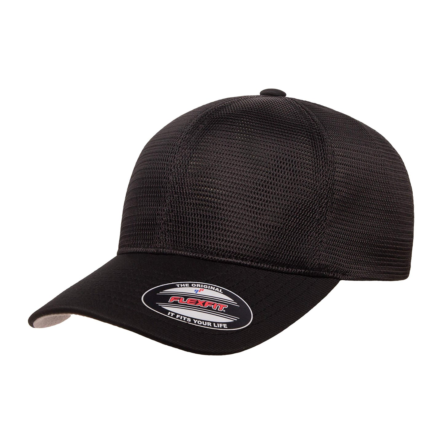 Flexfit Mens 360 Omnimesh Cap, Black, Large-X-Large US