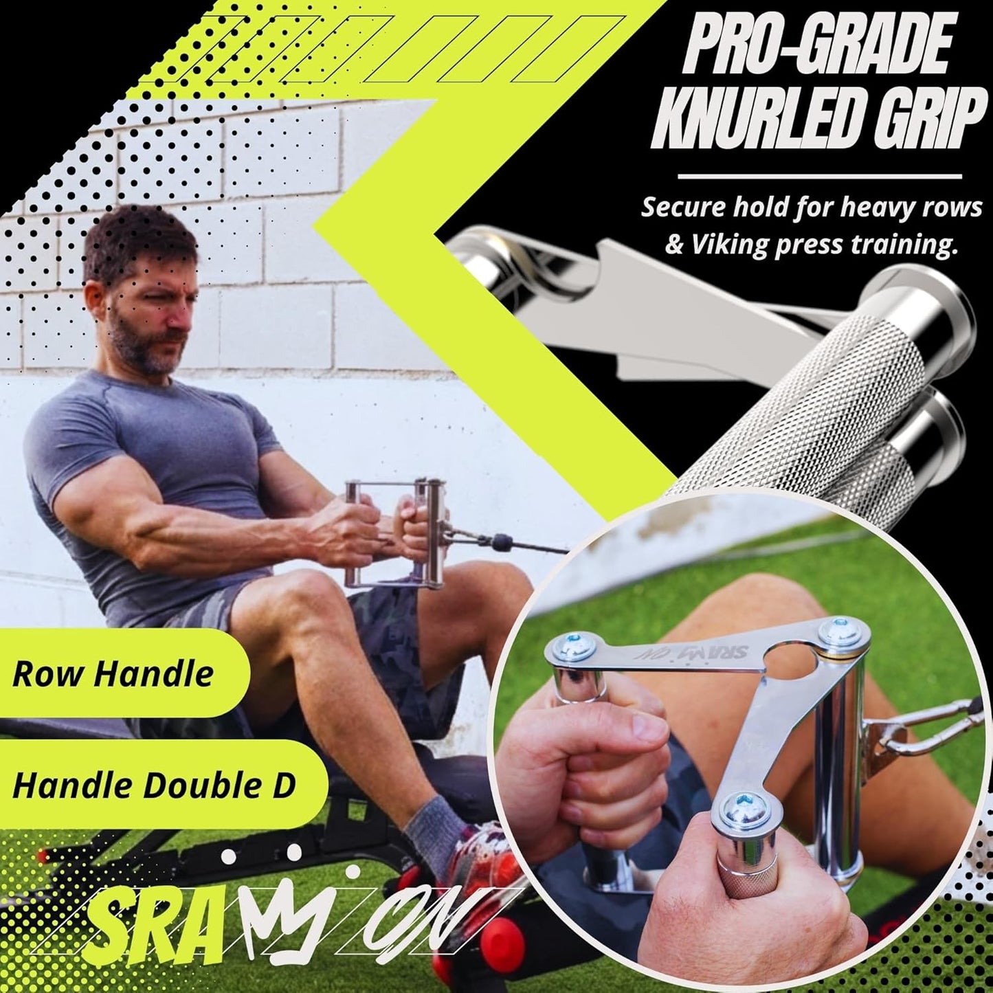 V Bar Attachment | Landmine Handle & T Bar Row Attachment - Durable Steel, USA Patented