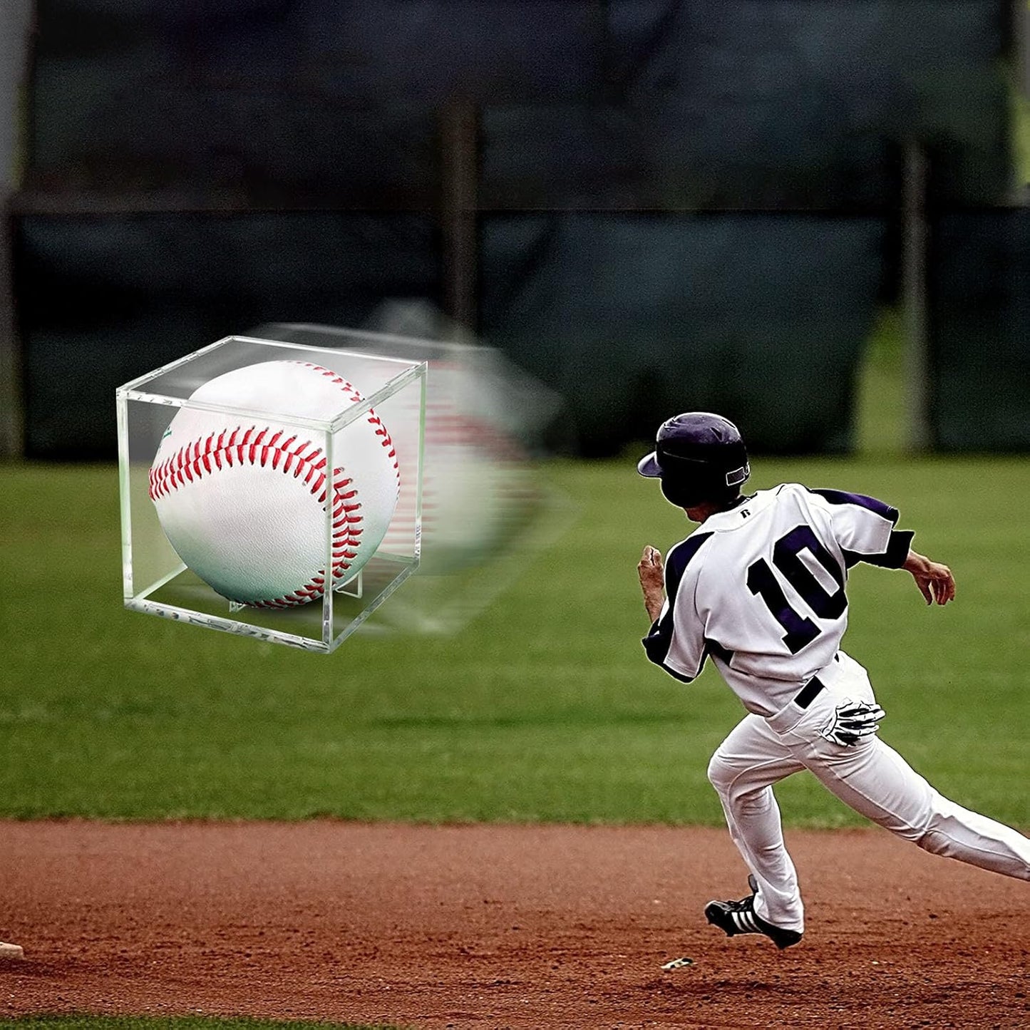 Skiennix Baseball Display Case - UV Protected Acrylic Cube Holder for Official Size Baseballs | 2 Pack