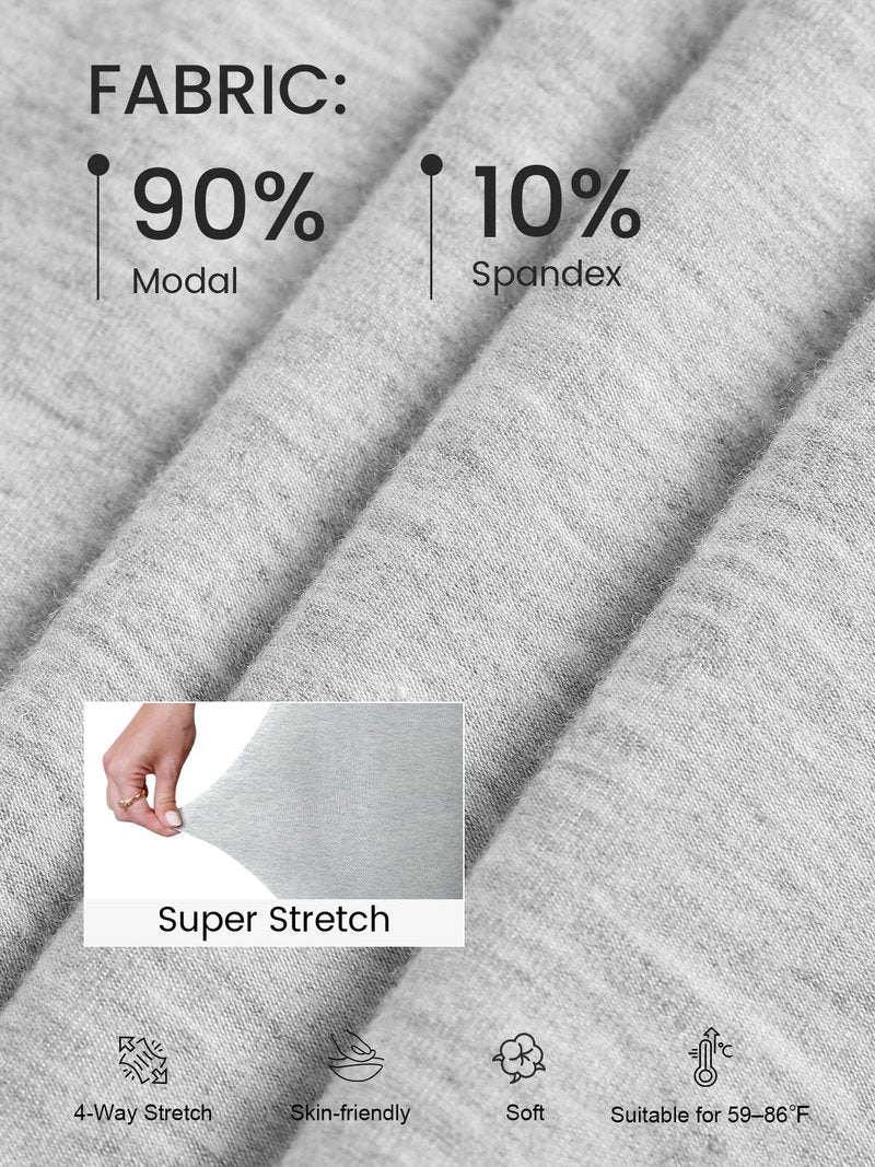 COPYLEAF Flare Leggings for Women Fold Over Yoga Pants Stretch Bell Bottom Y2K Lounge Casual Sweatpants(Light Grey XS)