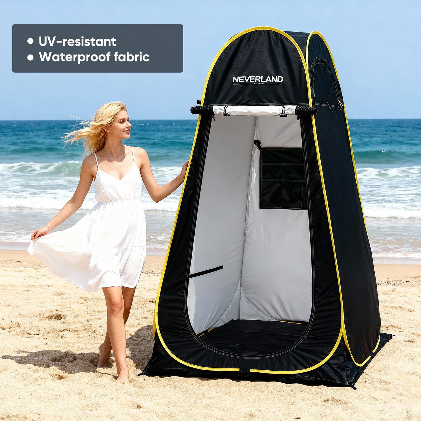 NEVERLAND Pop up Privacy Shower Tent - Portable Changing Shower Tent, Dressing Room, Bathroom, Outdoor Rain Shelter for Camping, Hiking, Beach