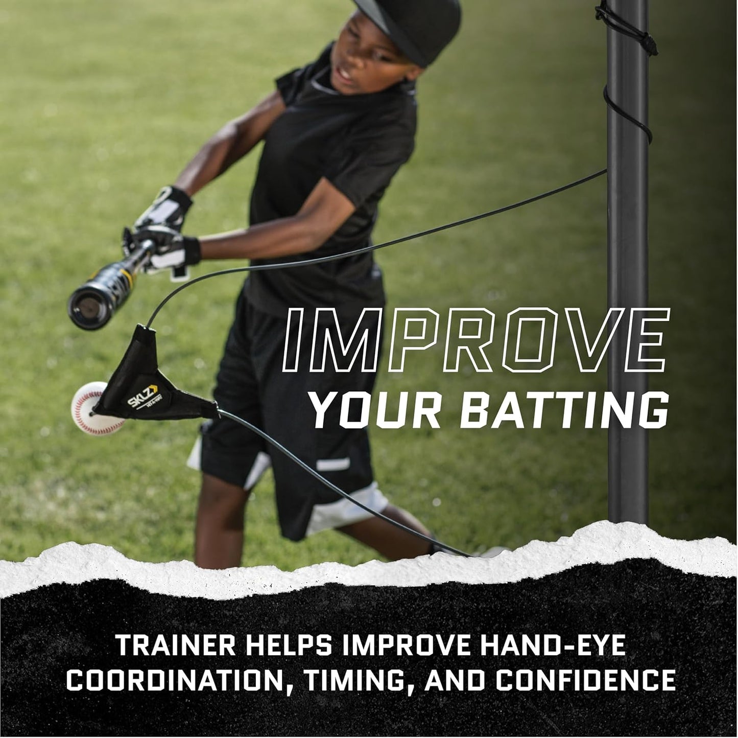 SKLZ Hit-A-Way Batting Trainer - Improve Baseball & Softball Swing Technique | Adjustable Design