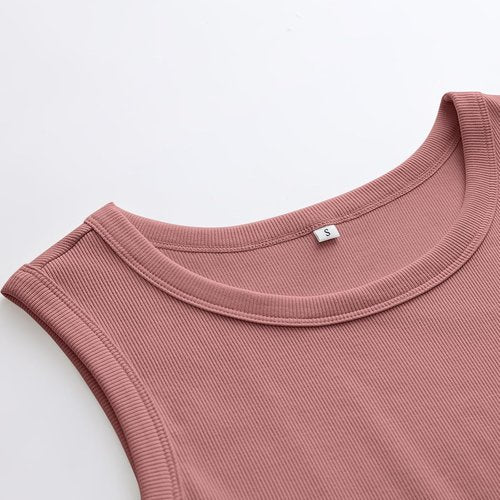 ANRABESS Women's Sleeveless High Neck Tank Top - Casual Slim Fit Ribbed Racerback Shirt for Summer
