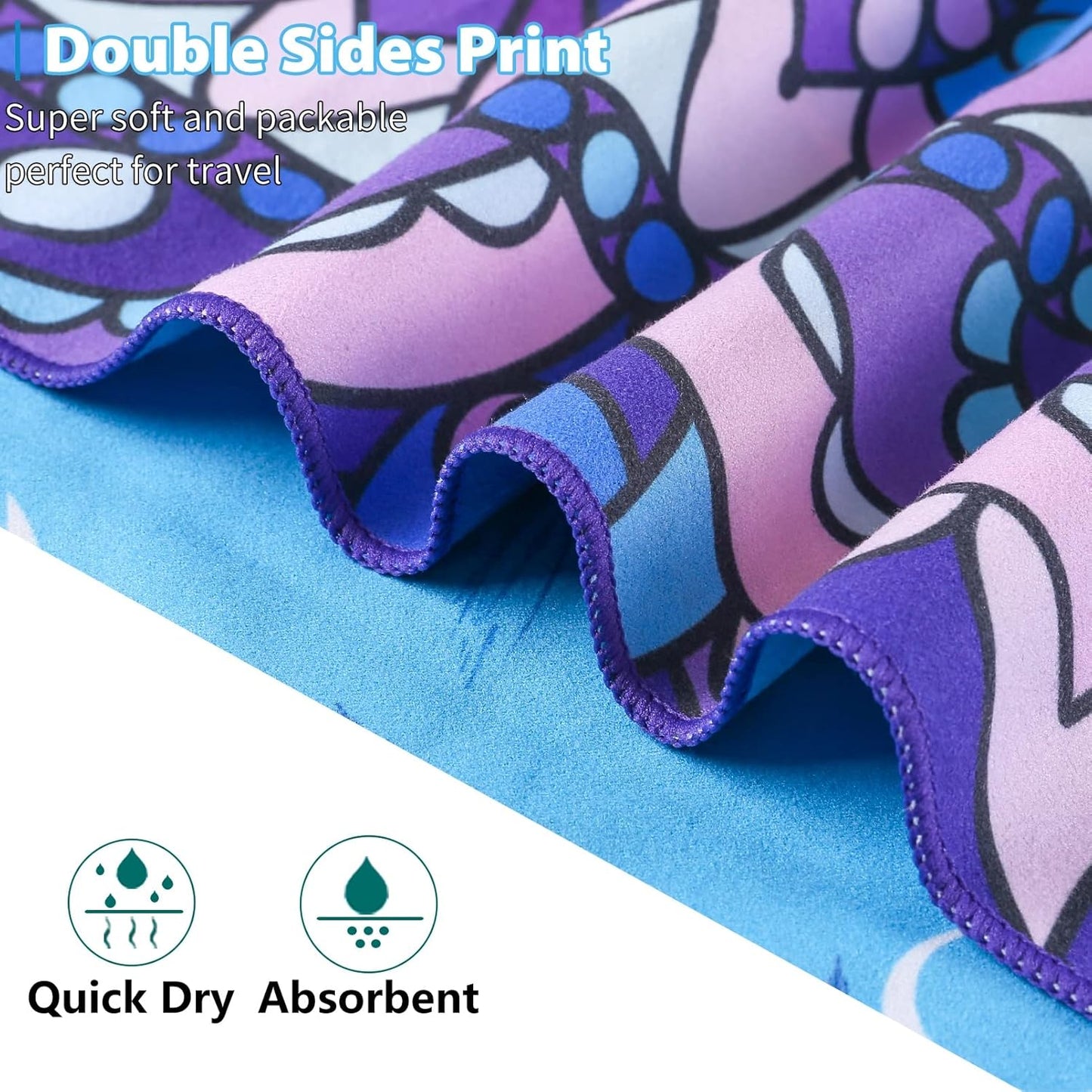 TwoYek Microfiber Beach Towels - Lightweight, Quick-Dry, Oversized 71x32 | Sand-Free Travel & Sports Essential