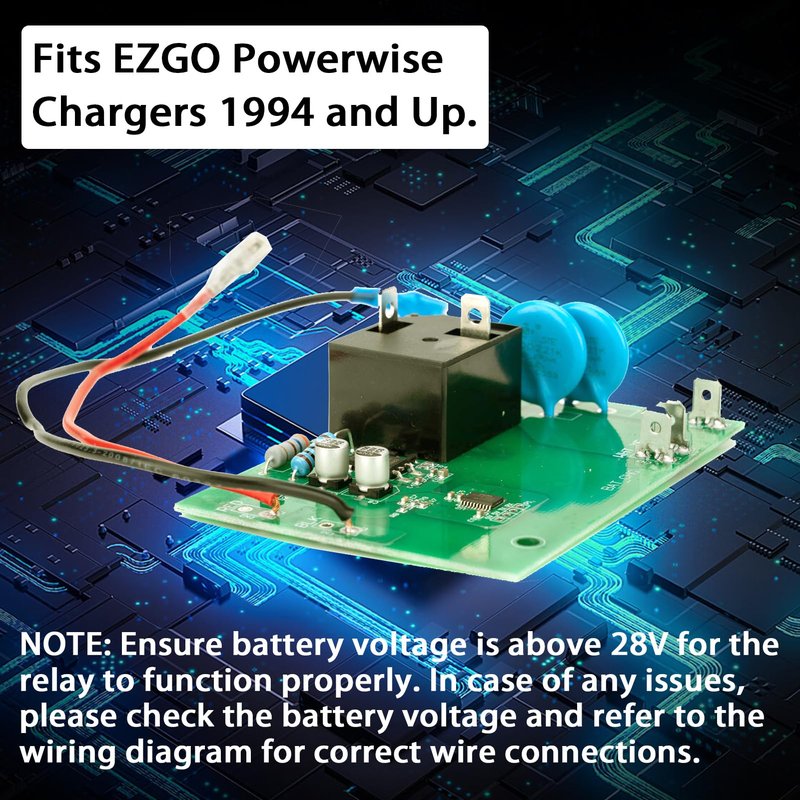 28667G01 EZGO Charger 36 Volt Charger Board Power Control Board Replacement Board for Golf Carts Compatible with Powerwise Charger Board Replaces# 28566G01 28566-G01 28566-G03 28126-G01 28667-G01