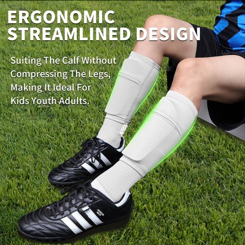 LPONJAR Soccer Shin Guards - Optimized Protective Pads for Kids, Youth & Adults | Perfect for Football Games