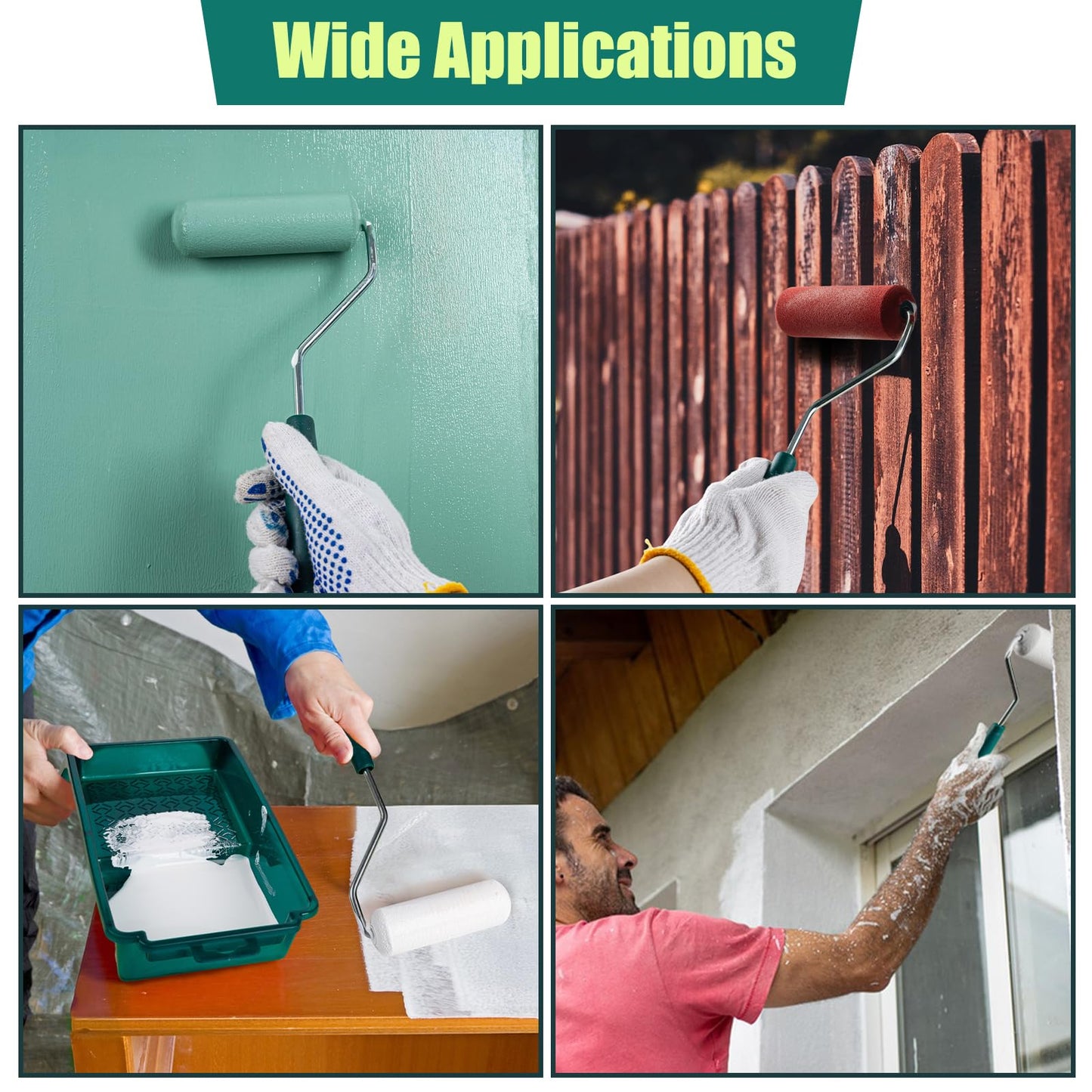 YiBaiBrush Foam Paint Roller Covers, Paint Roller 4 Inch, 20 Pack, Small Paint Roller, Mini Rollers for Painting, Paint Roller Sleeves for Smooth Finishes on Walls, Cabinets, Doors