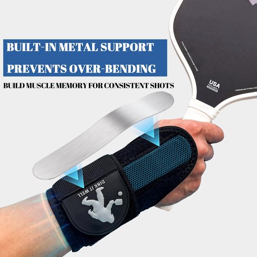 Fjalljós Pickleball Dink Train Wrist Brace - Wrist Support Training Aid for Men and Women, Reduces Fatigue & Improves Accuracy (Black, Small)
