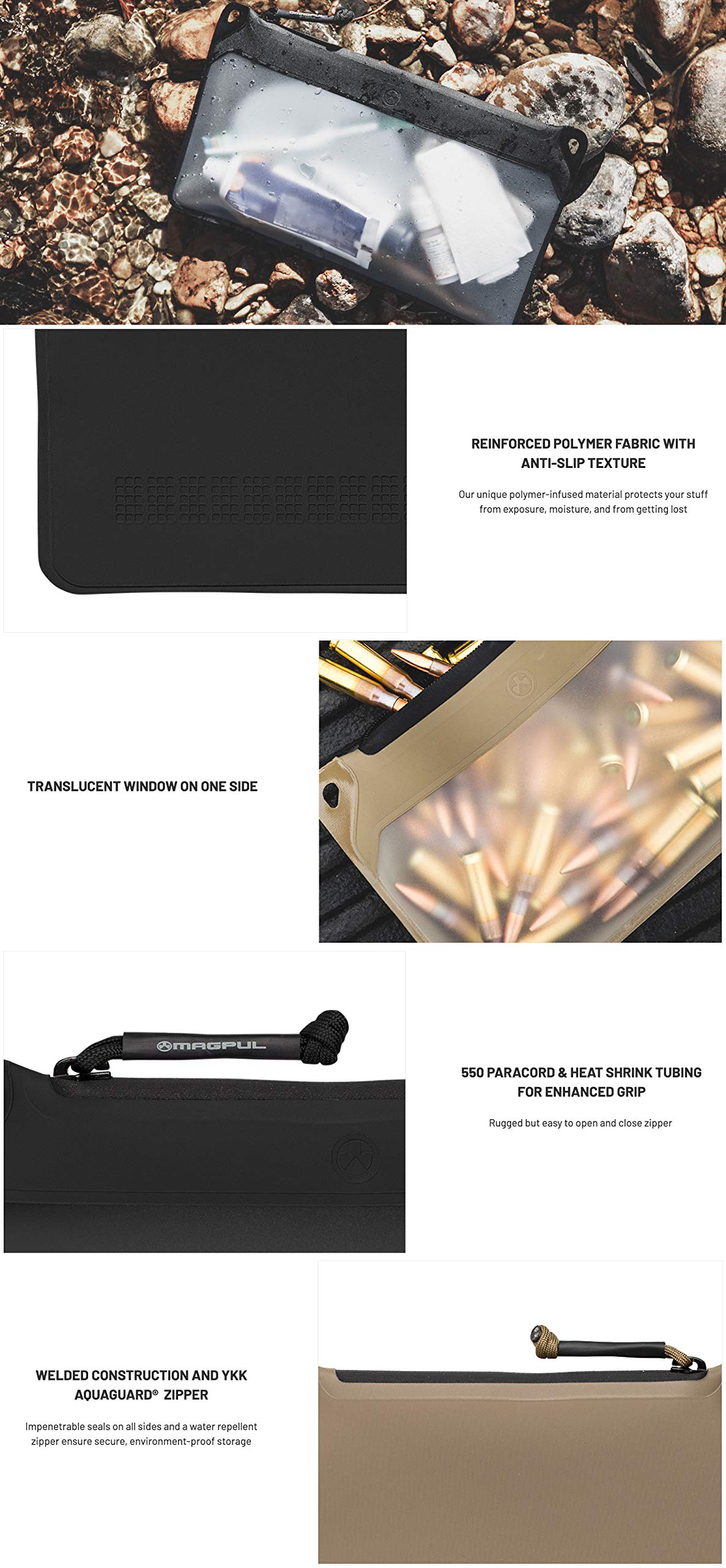 Magpul DAKA Window Pouch Zippered Tactical Range Tool and Gear Bag, Flat Dark Earth, Medium