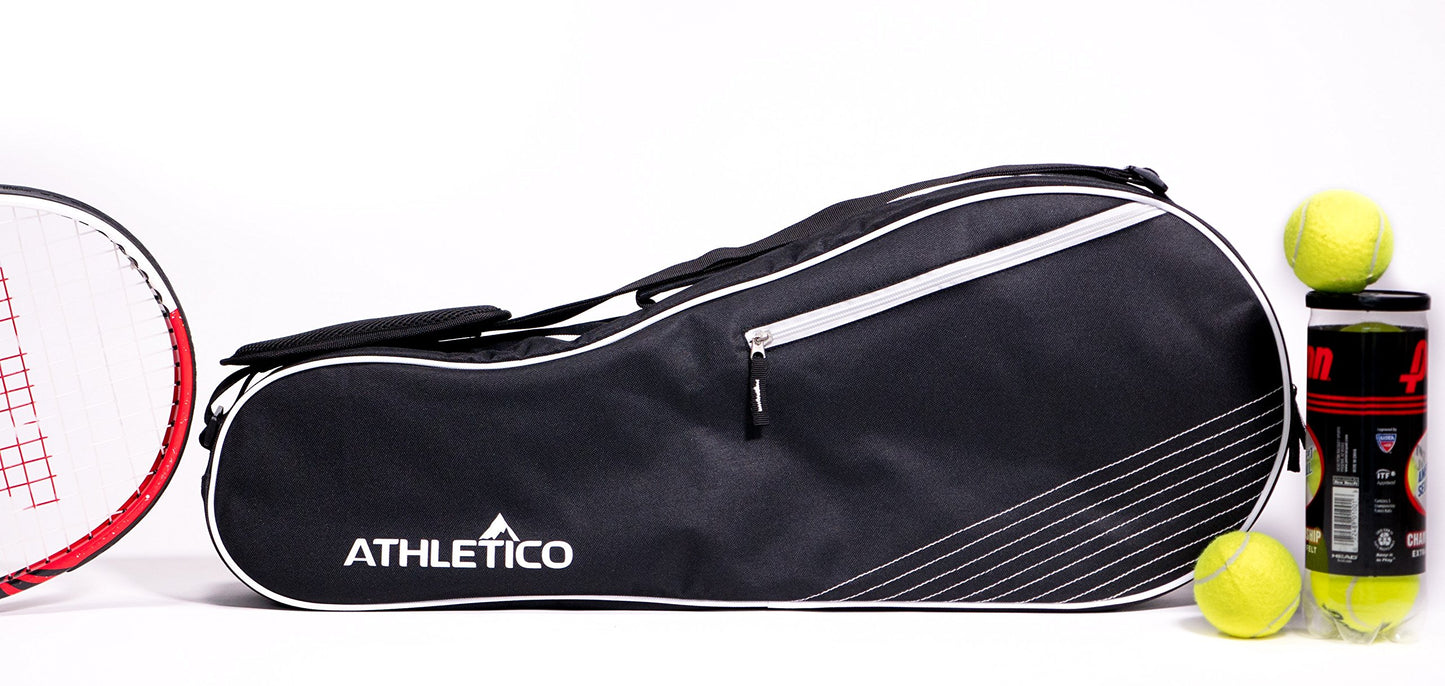 Athletico 3 Racquet Tennis Bag | Padded to Protect Rackets & Lightweight | Professional or Beginner Tennis Players | Unisex Design for Men, Women, Youth and Adults (Black)