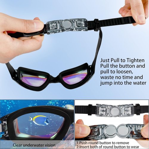 EWPJDK Swim Goggles - Anti-Fog, Leak-Proof Design | 2 Pack for Men and Women