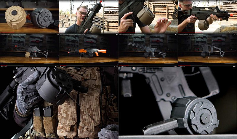 Evike Airsoft - Angel Custom 1500 Round Firestorm AEG Airsoft Drum Flashmag (Model: AK/Dark Earth)