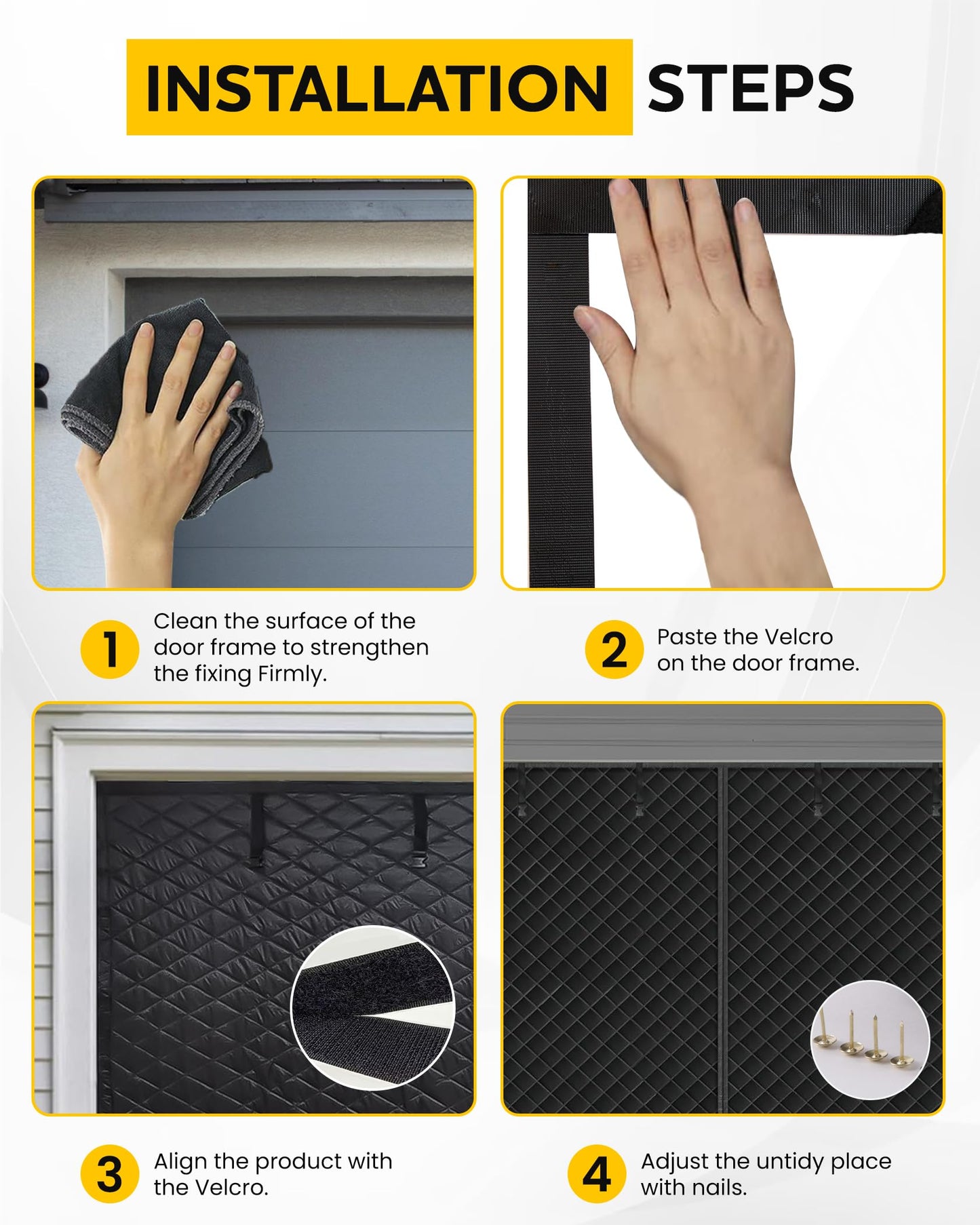 Erfolkerz Magnetic Closure Thick Garage Door Insulation Kit,16'* 7' Insulated Door Curtain for Winter,Garage Door Panel Cover for Heat Insulation,Weatherproof, Windproof, Soundproof