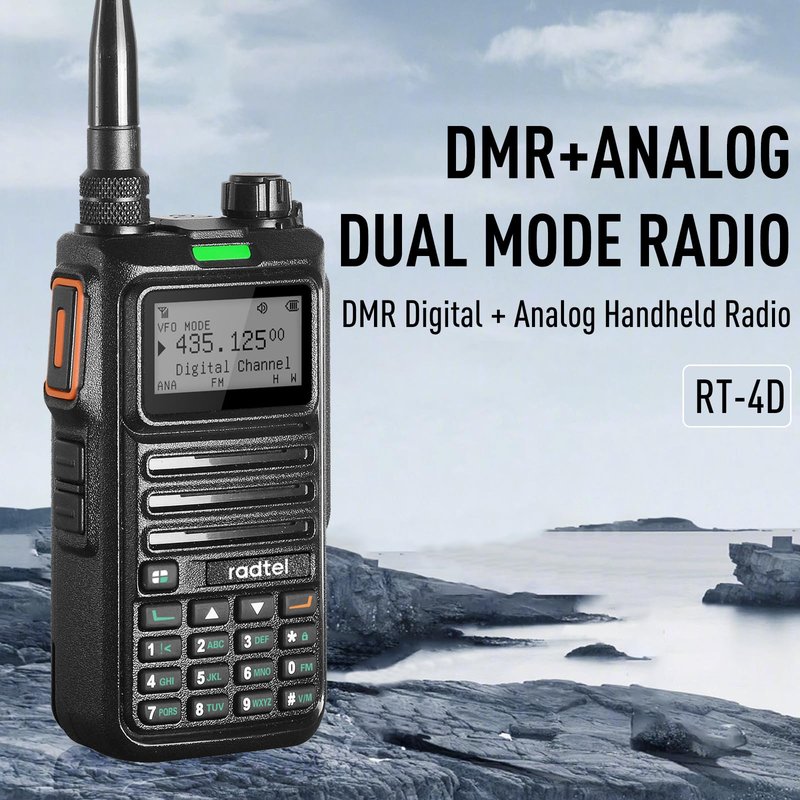 Radtel RT-4D DMR Radio 1024 Channels Walkie Talkie, Dual Band Dual Mode Analog/Digital Two Way Radio, Dual Time Slot Tier 1+2, Ham Radio UHF VHF Spectrum