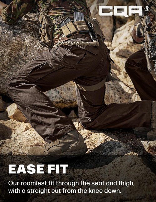 CQR Men's Tactical Pants - Lightweight Water-Resistant Ripstop Cargo Design | Ideal for EDC & Hiking