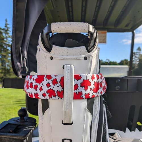 Foretra - Canada Maple Leaves Pattern Golf Cart Strap Sleeve – Protect Your Premium Golf Bag from Friction and Scuff Marks While Adding Style and Color to Your Setup (1)