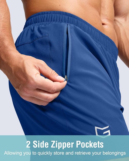 G Gradual Men's Athletic Running Shorts - Quick Dry with Zipper Pockets | 7"/5"/9" Workout Gym Shorts for Basketball & Hiking