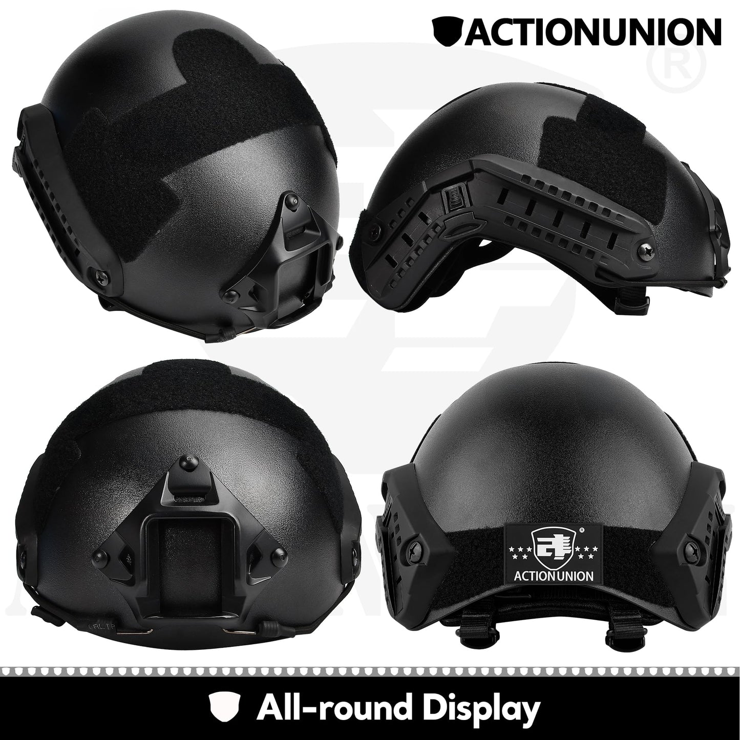 ACTIONUNION Airsoft Helmet and Mask Set Tactical Paintball Helmet and Balaclava Mesh Mask MH Type (Tan, Large)