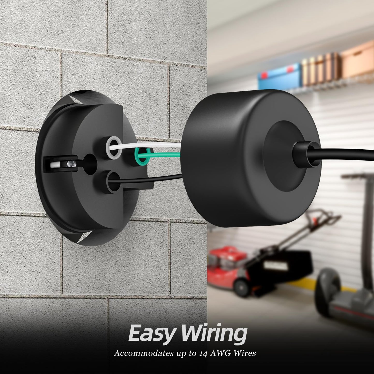 120V 15A Flanged Outlet Female Electrical Outlet with Cover NEMA 5-15R Waterproof Receptacle for RVs Marine Truck Bed Block Heater ETL Listed