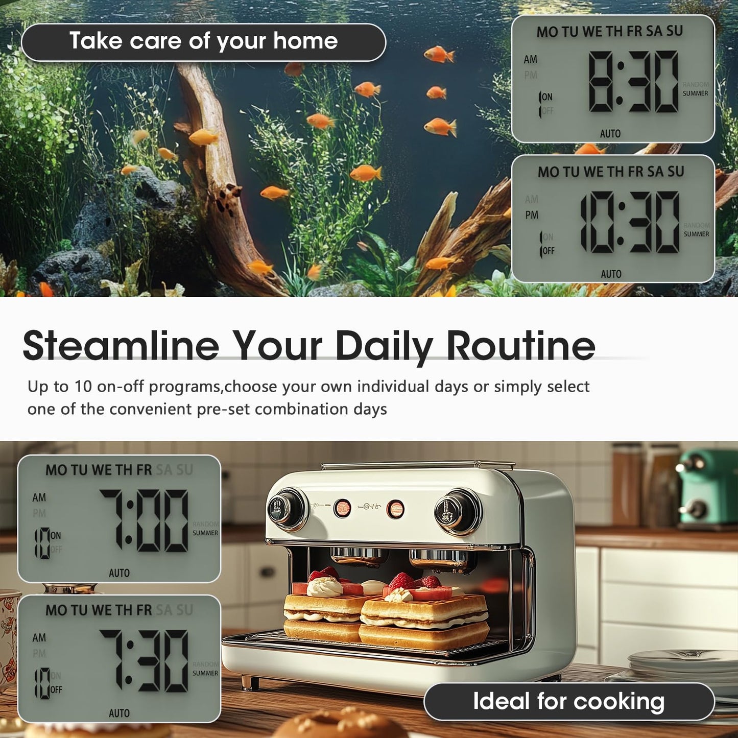 Plug in Digital Oulet Timer Switch 7 Day / 24 Hour Weekly Daily Programmable with Random Security Mode for Home Appliances and Indoor(125V,15A,1875W) 1 Pack