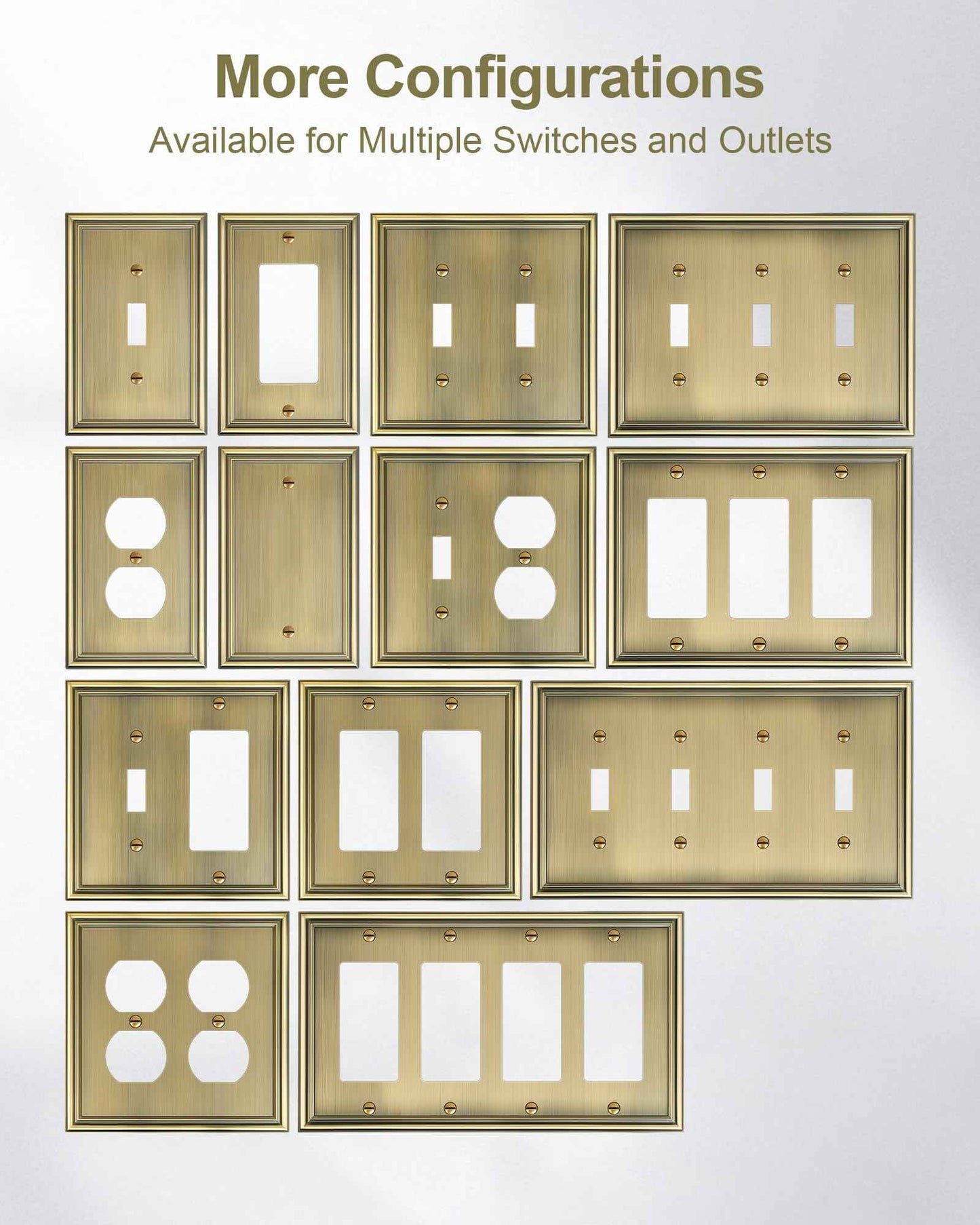 TREEWELL 2-Pack Triple Toggle Light Switch Cover Plate, Durable Solid Zinc Alloy Decorative Switch Plate Covers, Antique Brass 3 Gang Wall Plate, Corrosion Resistant