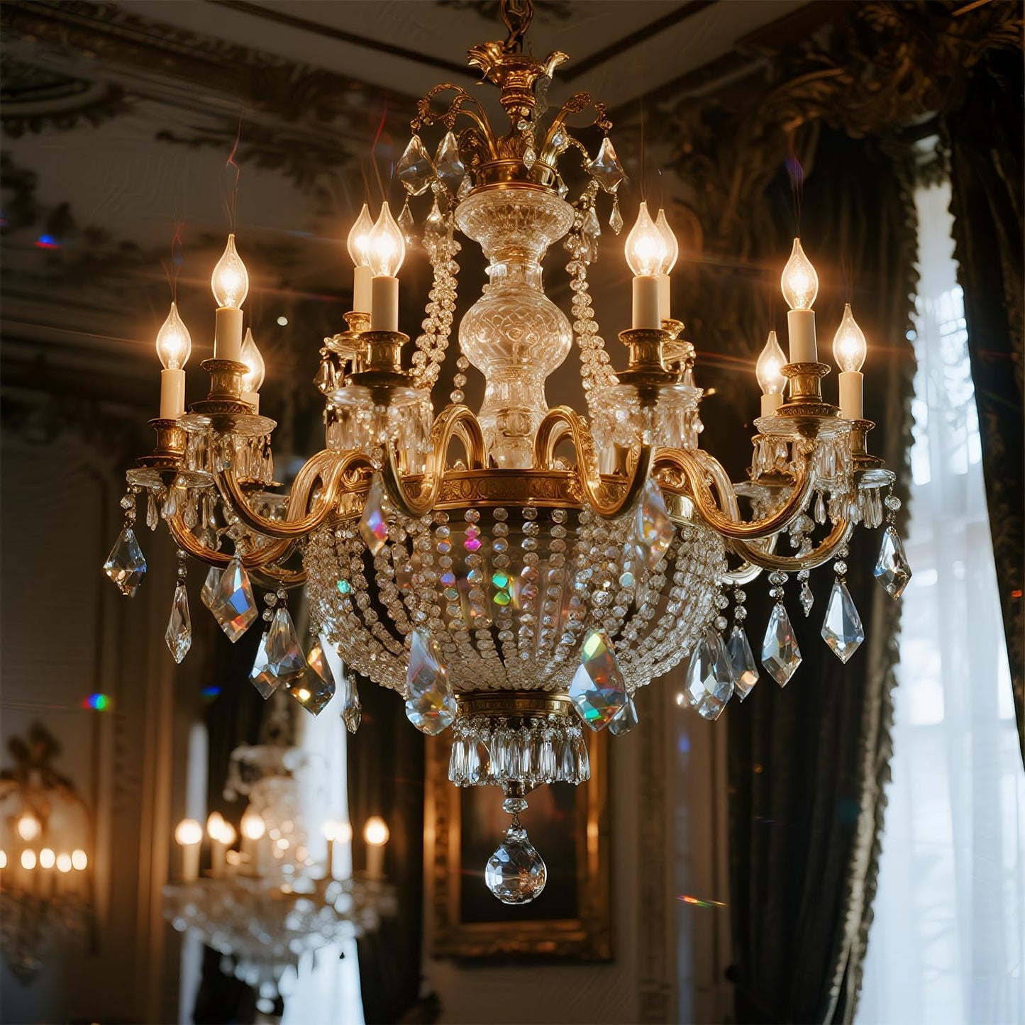 CYLYT 12-Pack E12 Candelabra Light Bulbs 25W, 2500K Warm White, 240 Lumen Dimmable Chandelier Bulb for Ceiling Fan, C10 Gold Base for Candle Bulbs, Clear Glass