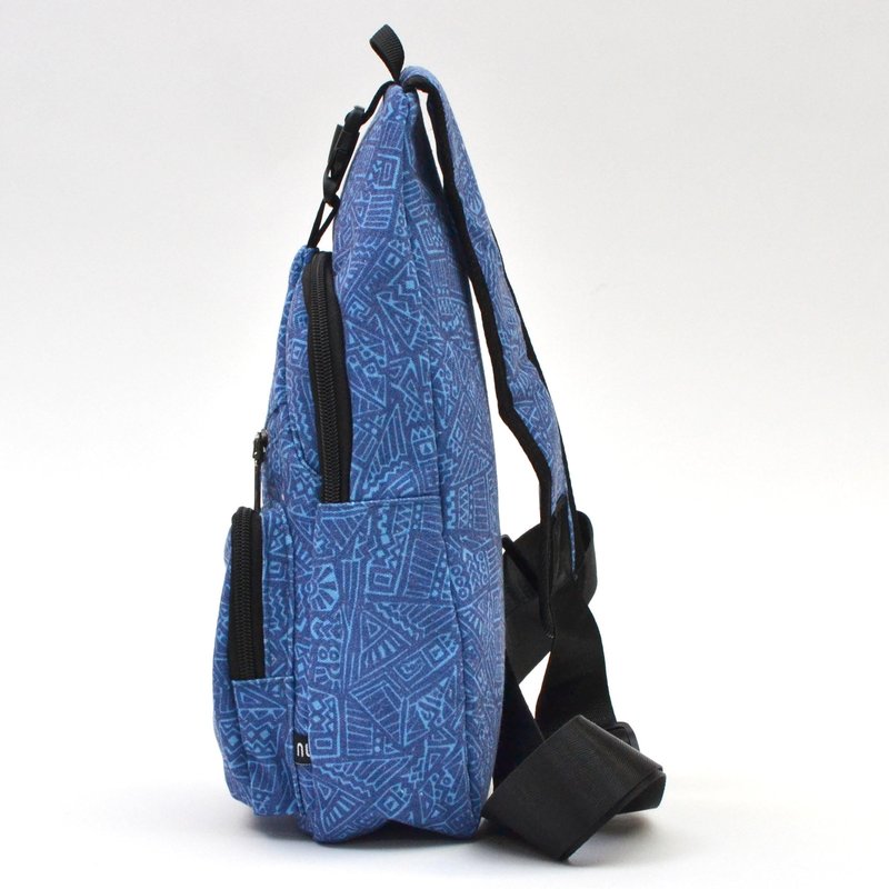 Nupouch Anti-Theft Daypack: Anti Theft Crossbody Bag, Lightweight for Travel, Hiking, or Everyday Pickpocket Protection, Large, Blue Aztec
