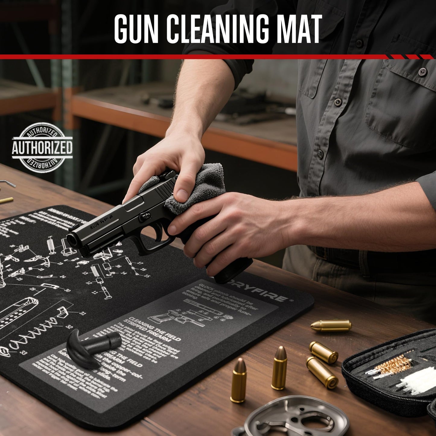 GLORYFIRE Gun Cleaning Kit Fits .22 .357/9mm .38 .40 .45 Cal Handguns & Pistols Compact Carrying Case Multiple Styles with Brass or Plastic Jags & Tips for Shooting and Range (Tactical Onyx)