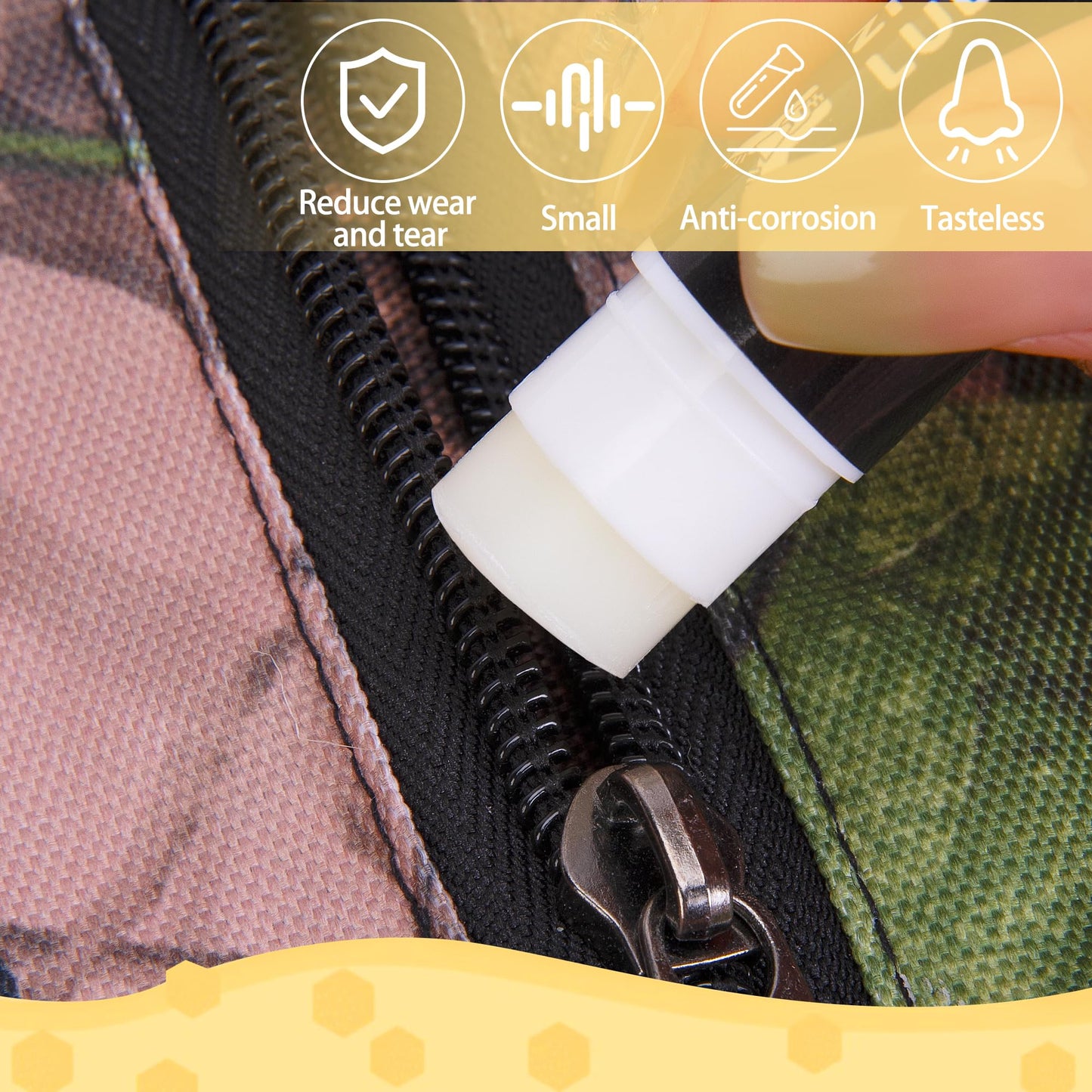 Shupakul 4 Pcs Hunting Zipper Wax Sticks-Portable Snap and Zipper Lubricant-Wax Snap and Zipper Lube for Hunting Clothes Ice Fishing Tents Blinds